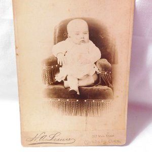 Antique Photo of Child Sitting in Chair H.A. Lesure Photography